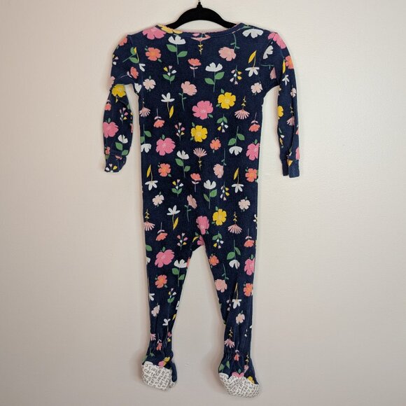 ๐ 3 for 10 ๐ Carter's 12M Navy Floral Sleeper 100% Cotton - Picture 2 of 4